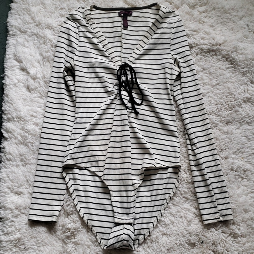 Striped body suit